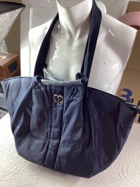 Cle De Peau Navy Blue Logo Tote Bag With Double Handles & Spacious Interior*New